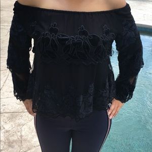 Lace long sleeve blouse